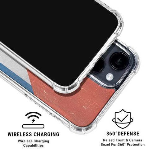 Cuban Flag Distressed iPhone 15 Clear Case